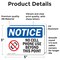 Signmission No Cell Phone Use Beyond This Point Sign With Symbol, 5 in W x Rectangle, Vinyl Decal OS-2PACK-NS-D-35-L-14413 - alternate 6